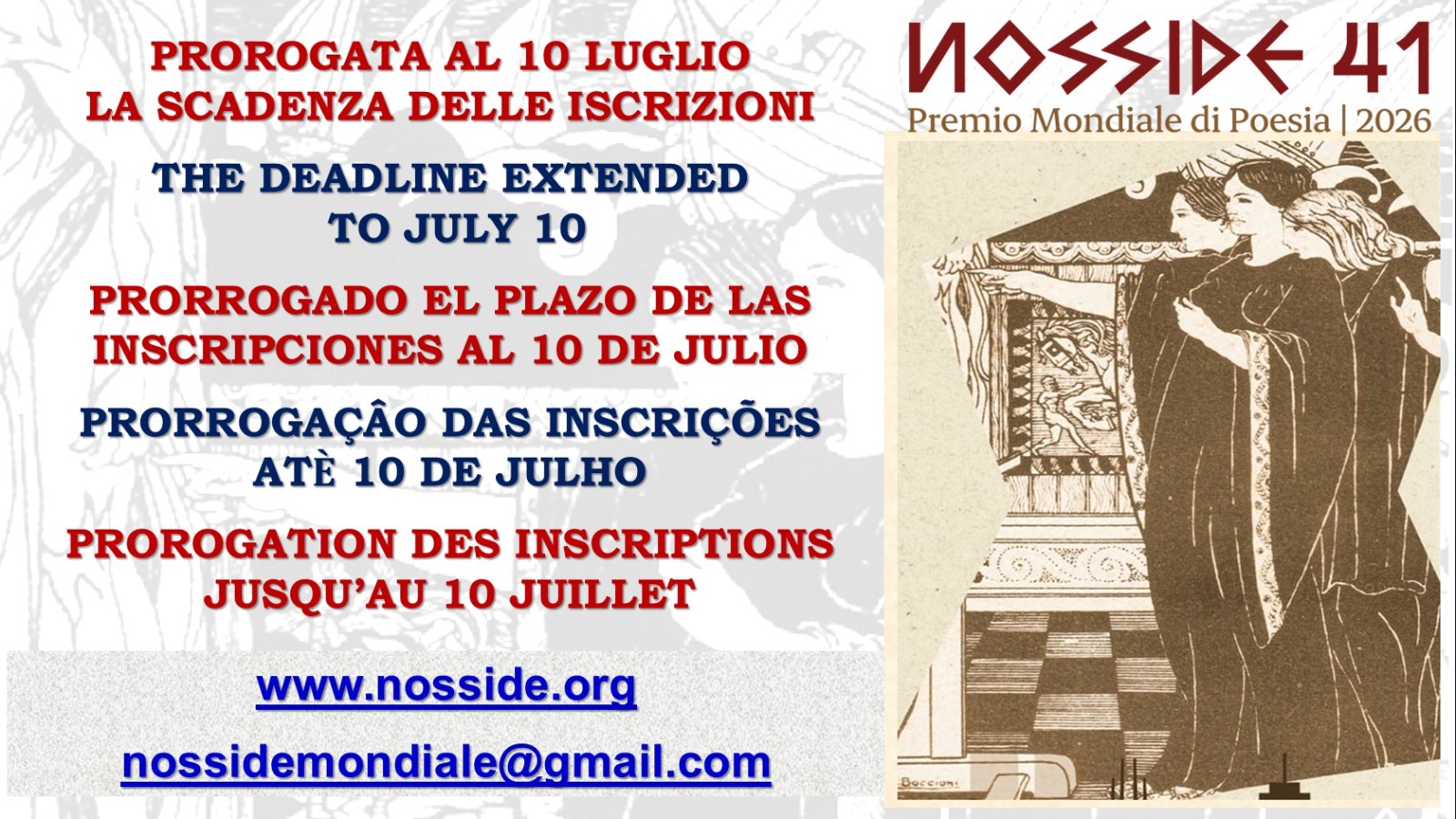 NOSSIDE 41 OF 2026: REGISTRATION DEADLINE EXTENDED TO JULY 10